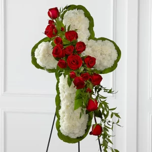 Floral Cross Easel SJ