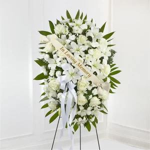 Exquisite Tribute Standing Spray with Memorial Ribbon SJ